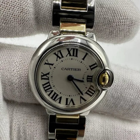 Cartier Ballon Bleu MINT Ballon Bleu 18k Yellow Gold & Steel Quartz Watch 28mm W69007Z3