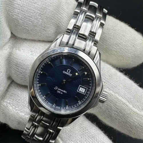 Ladies Omega Seamaster SS Steel Watch - Blue Dial - Sapphire Crystal - 2581.81