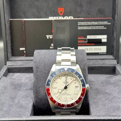 Tudor Black Bay GMT 2024 Pepsi Red Blue Opaline White Dial Steel 79830RB