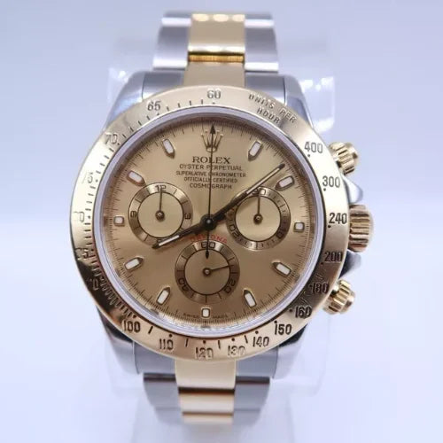 Rolex Daytona Cosmograph Champagne 18K Yellow Gold Stainless Steel 40mm 116523