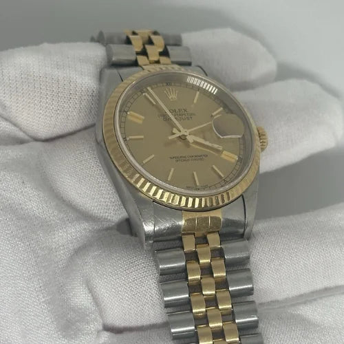 Rolex Datejust 36mm Two Tone 18k Gold Steel Automatic Watch 16233