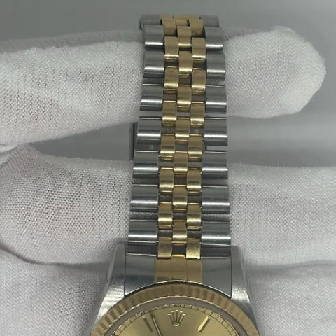 Rolex Datejust 36mm Two Tone 18k Gold Steel Automatic Watch 16233