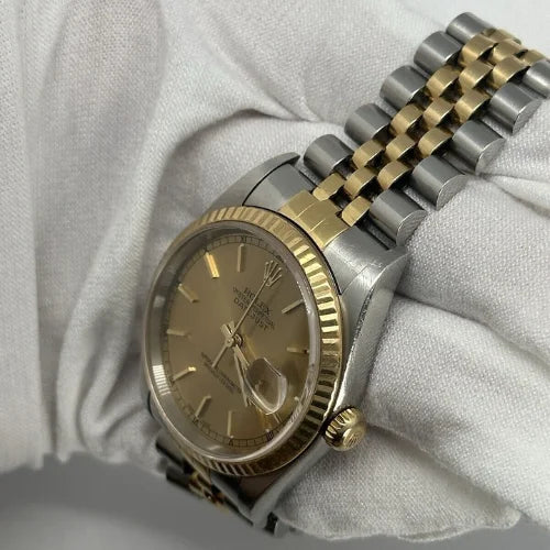 Rolex Datejust 36mm Two Tone 18k Gold Steel Automatic Watch 16233