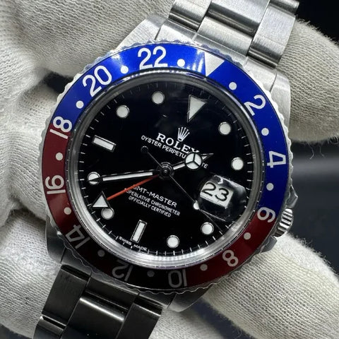 Rolex GMT-Master 2020 RSC PAPERS GMT-Master Pepsi Blue Red 40mm Steel 16750 Watch