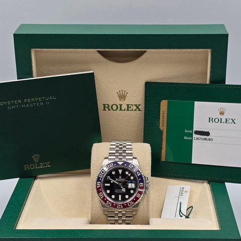 MINT PAPERS 2019 Rolex GMT Master Pepsi Red Blue Jubilee 126710BLRO Watch BOX