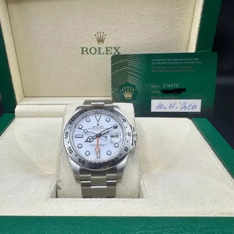 Rolex Explorer II  2020 MINT Steel White Polar Dial 42mm Watch 216570