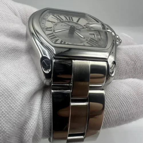 Cartier Roadster GMT XL 2722 W62032X6 Stainless Steel Silver Dial 42mm Watch