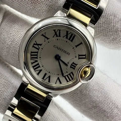 Cartier Ballon Bleu MINT Ballon Bleu 18k Yellow Gold & Steel Quartz Watch 28mm W69007Z3