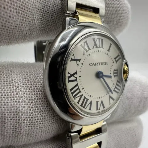 Cartier Ballon Bleu MINT Ballon Bleu 18k Yellow Gold & Steel Quartz Watch 28mm W69007Z3