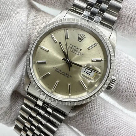 Rolex Datejust 36 Steel Automatic 36mm Silver Dial Jubilee Watch 16220