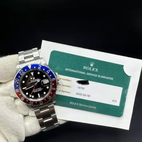 Rolex GMT-Master 2020 RSC PAPERS GMT-Master Pepsi Blue Red 40mm Steel 16750 Watch