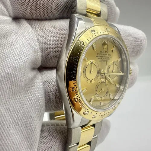 Rolex Daytona Cosmograph Champagne 18K Yellow Gold Stainless Steel 40mm 116523