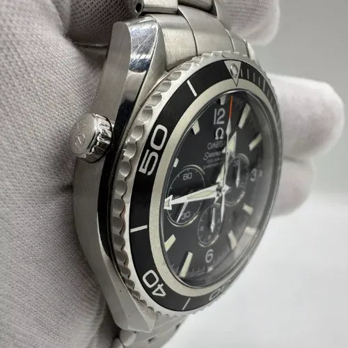 Omega Seamaster Planet Ocean Chronograph Steel Black Automatic Watch 2210.50