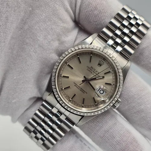 Rolex Datejust Steel Automatic 36mm Silver Dial Jubilee Watch 16220