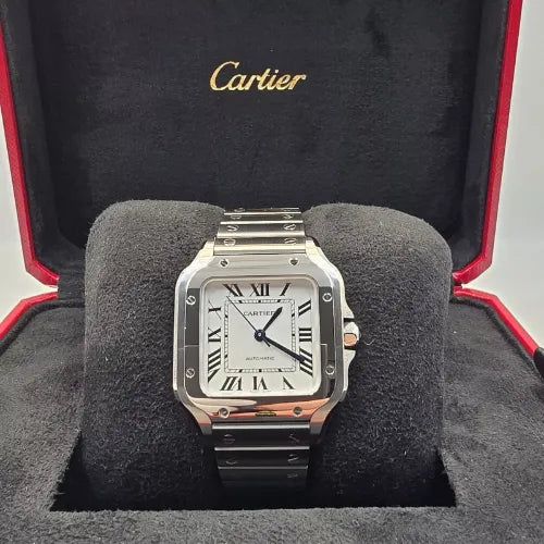 NEW 2025 Cartier Santos De Cartier Medium Model Steel 35.1mm Watch WSSA0029