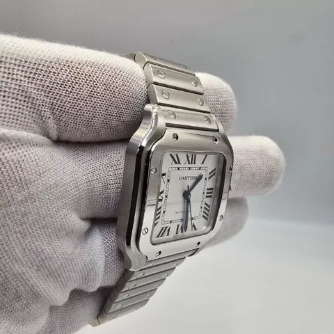 NEW 2025 Cartier Santos De Cartier Medium Model Steel 35.1mm Watch WSSA0029