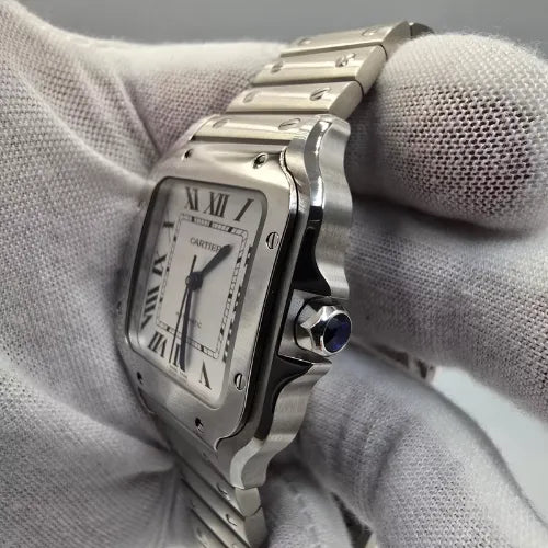 NEW 2025 Cartier Santos De Cartier Medium Model Steel 35.1mm Watch WSSA0029