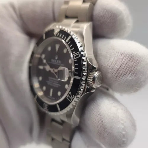 2009 Rolex Submariner Date Steel No Holes 40mm Black Watch 16610