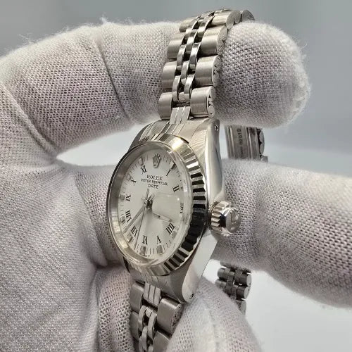 Rolex Lady Datejust 6917 Steel White Roman Dial Jubilee Oval Band + Papers