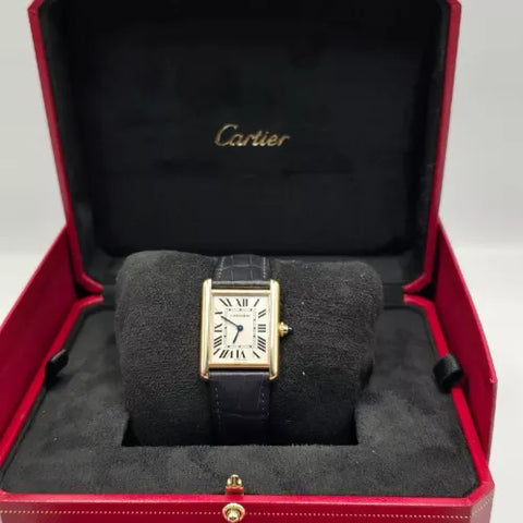 2023 Cartier Tank Louis Large Watch 18K Yellow Gold WGTA0067 Leather Quartz B+P