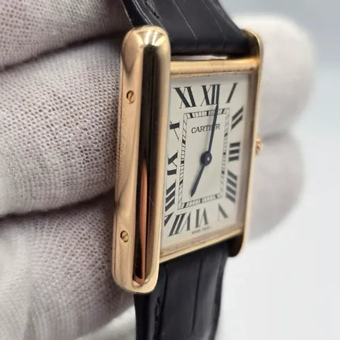 2023 Cartier Tank Louis Large Watch 18K Yellow Gold WGTA0067 Leather Quartz B+P