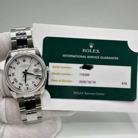 Rolex Oyster Perpetual Date 2020 RSC Oyster Perpetual Date Oyster Bracelet White Roman 34mm 115200