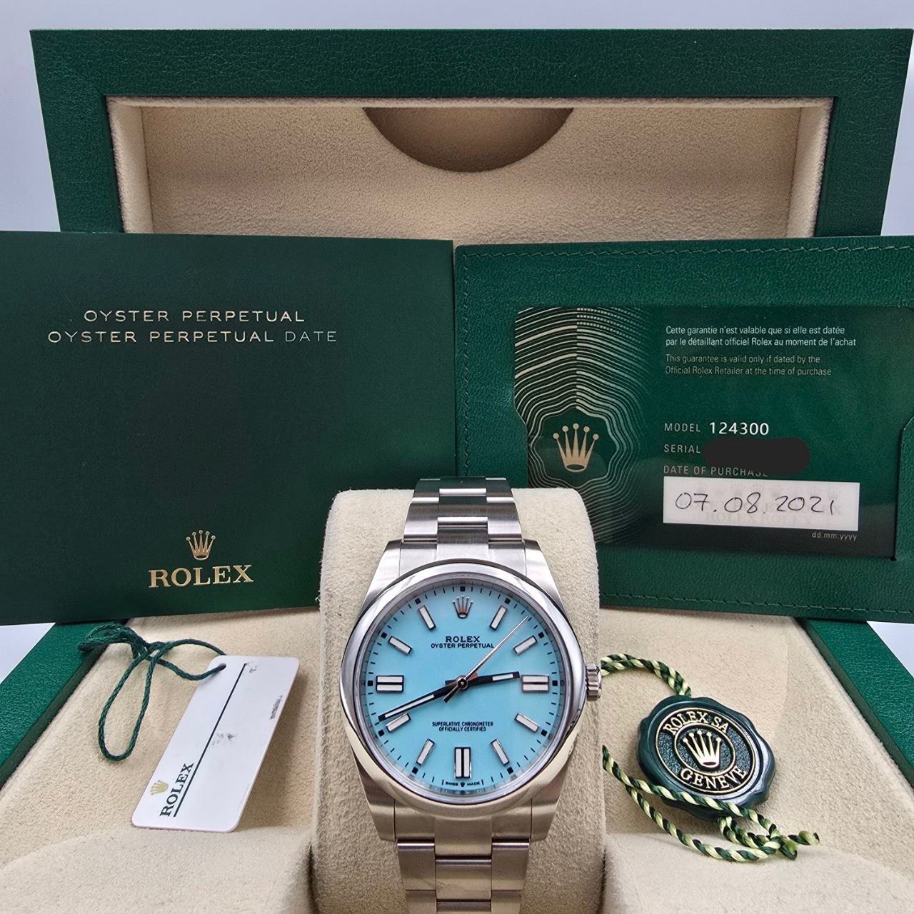 Rolex Oyster Perpetual 41 2021 FULL SET Oyster Perpetual 41mm Turquoise Tiffany Blue