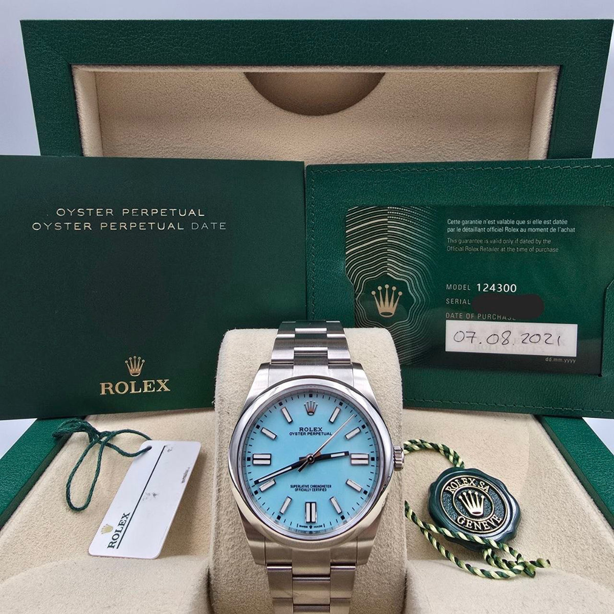 Rolex Oyster Perpetual 41 2021 FULL SET Oyster Perpetual 41mm Turquoise Tiffany Blue