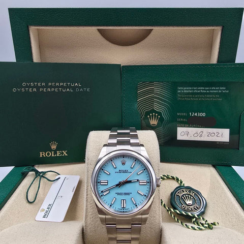 Rolex Oyster Perpetual 41 2021 FULL SET Oyster Perpetual 41mm Turquoise Tiffany Blue