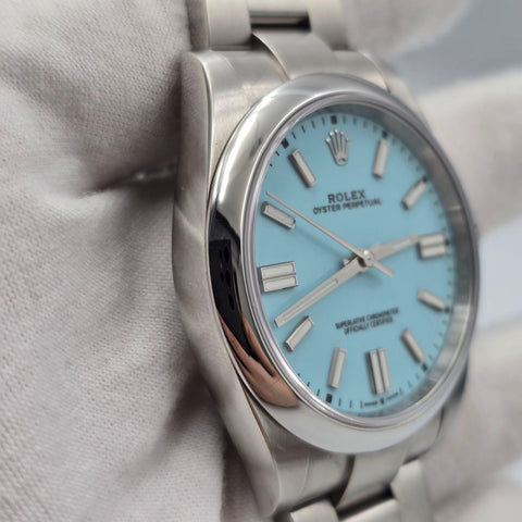 Rolex Oyster Perpetual 41 2021 FULL SET Oyster Perpetual 41mm Turquoise Tiffany Blue