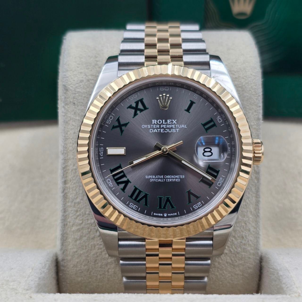 Rolex Datejust 41 2021 FULL SET Datejust 41mm Two Tone Wimbledon Dial Jubilee