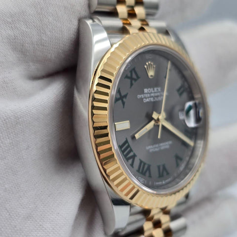 Rolex Datejust 41 2021 FULL SET Datejust 41mm Two Tone Wimbledon Dial Jubilee