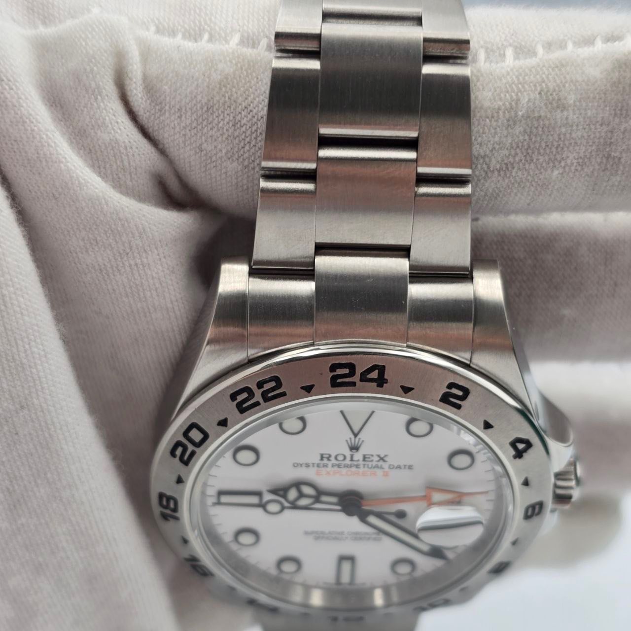 Rolex Explorer II 2018 FULL SET 216570 Stainless Steel White Orange 42mm