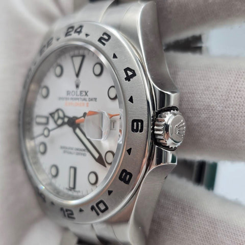 Rolex Explorer II 2018 FULL SET 216570 Stainless Steel White Orange 42mm