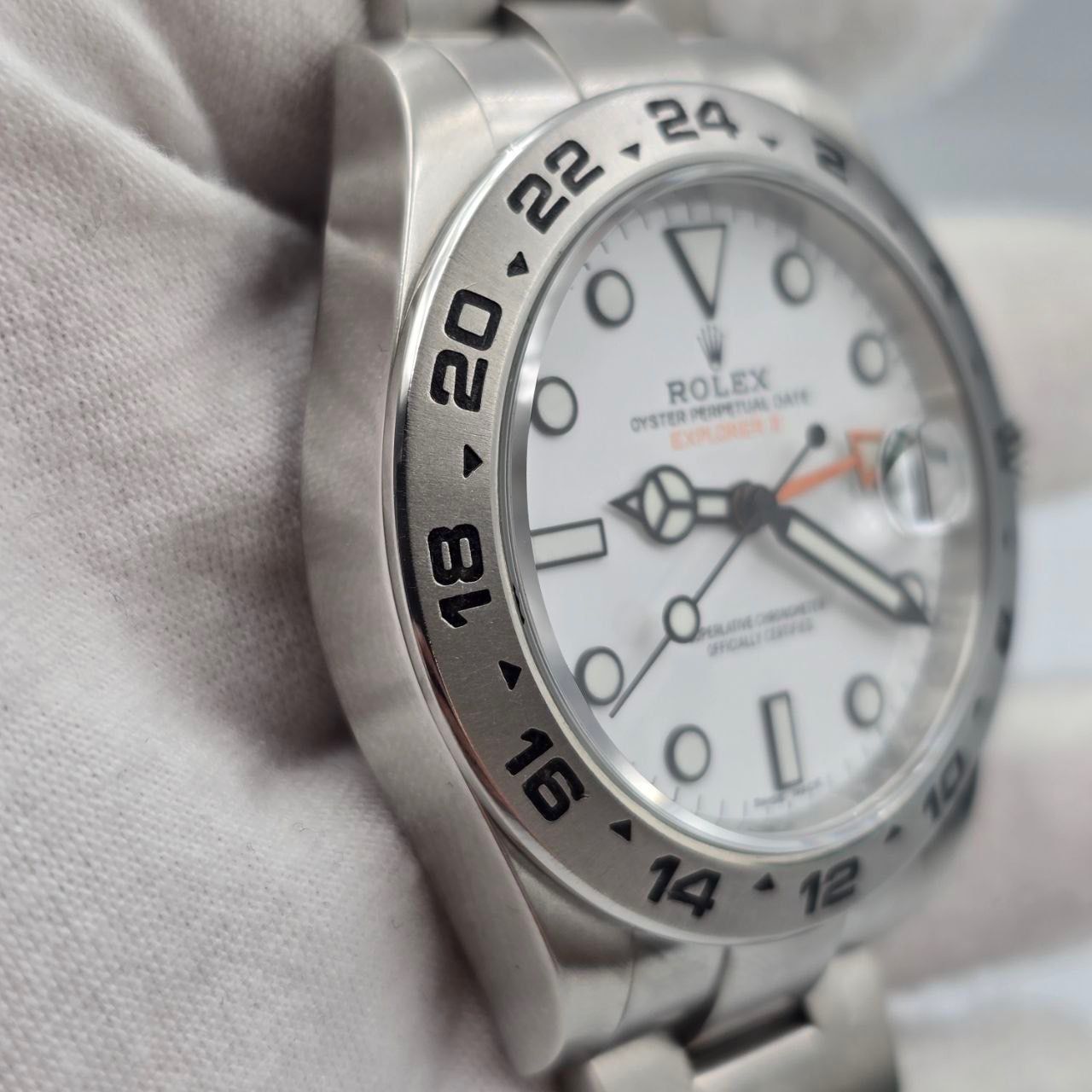 Rolex Explorer II 2018 FULL SET 216570 Stainless Steel White Orange 42mm