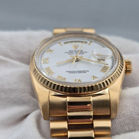Rolex Day-Date 36 1984 18038 President 18k Gold FACTORY White Dial 36mm