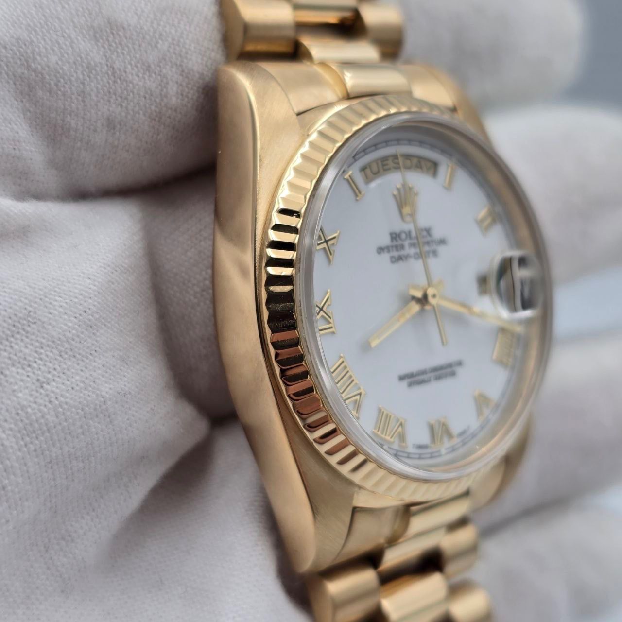 Rolex Day-Date 36 1984 18038 President 18k Gold FACTORY White Dial 36mm