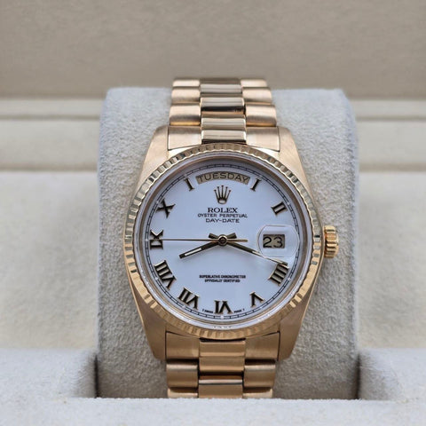 Rolex Day-Date 36 1984 18038 President 18k Gold FACTORY White Dial 36mm