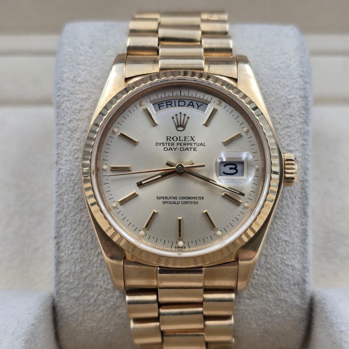 Rolex Day-Date 36 1980 18038 President 18k Gold Factory Champagne Dial 36mm