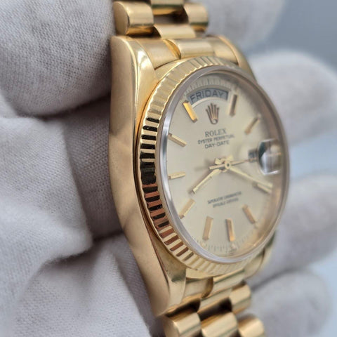 Rolex Day-Date 36 1980 18038 President 18k Gold Factory Champagne Dial 36mm