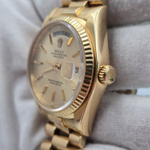 Rolex Day-Date 36 1980 18038 President 18k Gold Factory Champagne Dial 36mm