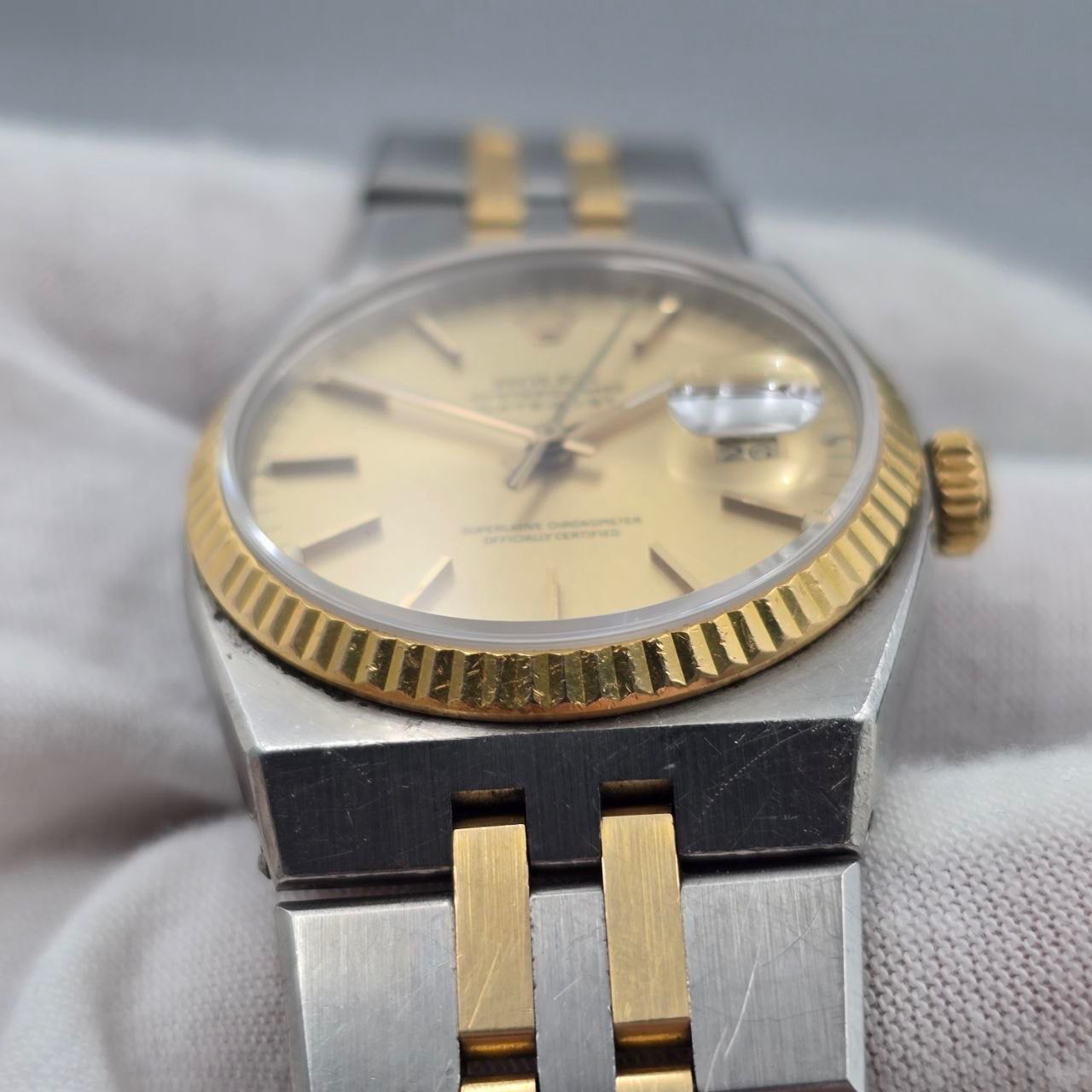 Rolex Datejust Oysterquartz UNPOLISHED 17013 18K Gold Steel 36mm