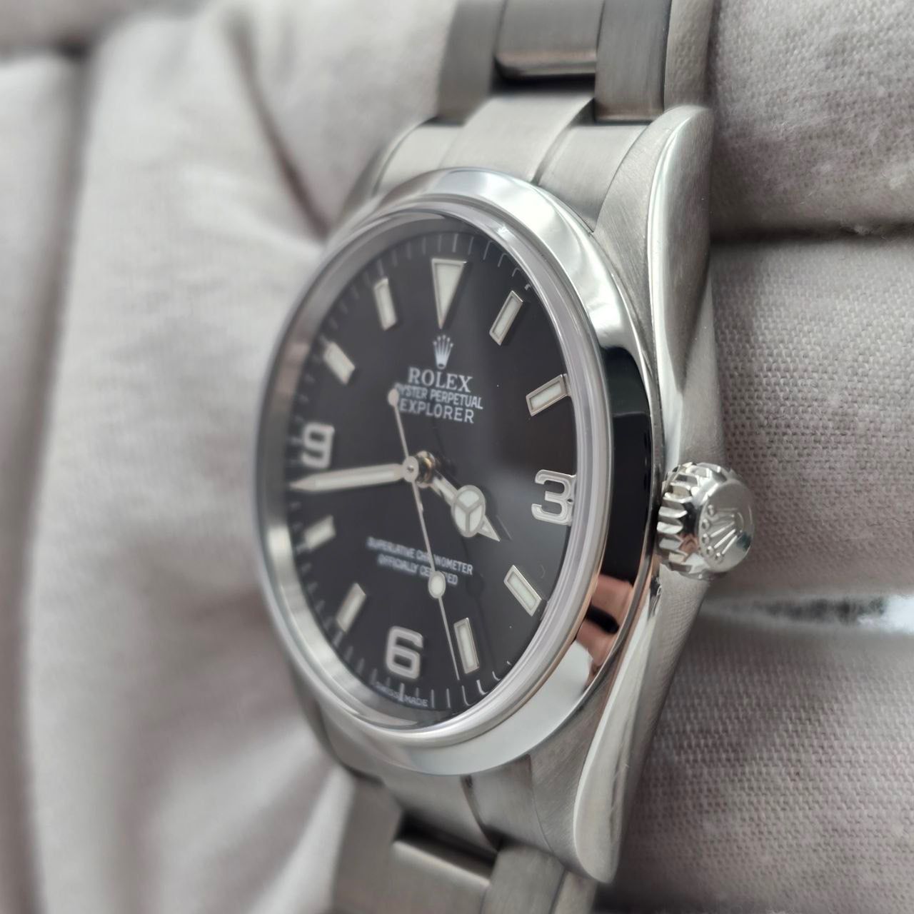 2001 Rolex Explorer I Black Dial Stainless Steel 36mm Watch 114270
