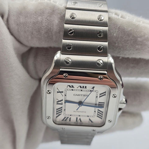 2023 FULL SET Cartier Santos De Cartier White Dial Medium 35.1mm WSSA0029