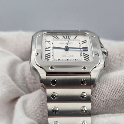 2023 FULL SET Cartier Santos De Cartier White Dial Medium 35.1mm WSSA0029