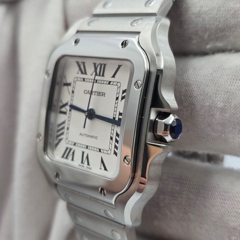 2023 FULL SET Cartier Santos De Cartier White Dial Medium 35.1mm WSSA0029