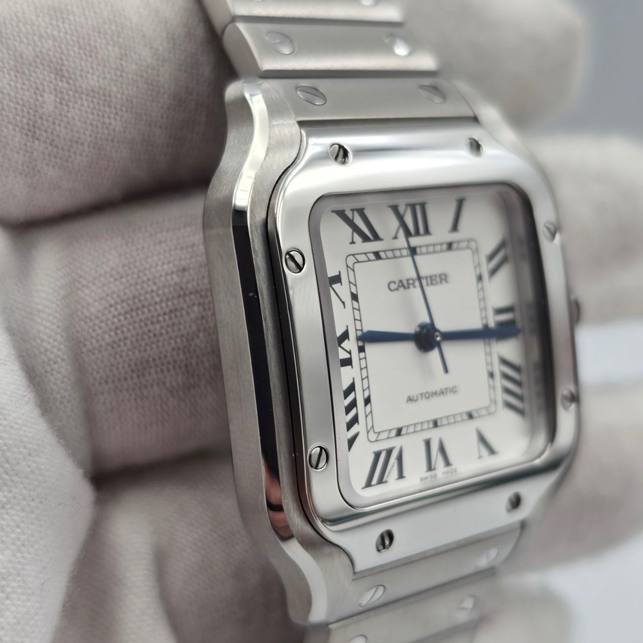 2023 FULL SET Cartier Santos De Cartier White Dial Medium 35.1mm WSSA0029
