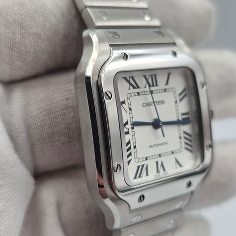 2023 FULL SET Cartier Santos De Cartier White Dial Medium 35.1mm WSSA0029