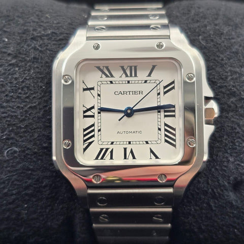 2023 FULL SET Cartier Santos De Cartier White Dial Medium 35.1mm WSSA0029