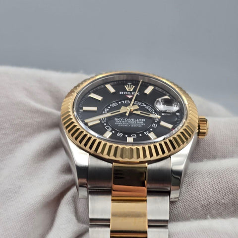 2024 FULL SET Rolex Sky-Dweller 42mm Two Tone 18K Gold Oyster Black Dial 336933